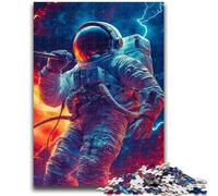 1000 Pieces Jigsaw Puzzles For Teens And Adults Music Astronaut 1000 Pieces for Adults,with Matching Poster And Trivia Sheet for Ages 14+ (38x26cm)