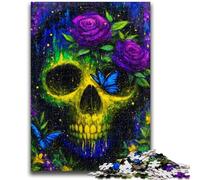 1000 Pieces Jigsaw Puzzles For Teens And Adults Mysterious Skull Suitable for People Aged 14 And Above Educational Game Challenge Toy Gift For Birthdays 50x75cm
