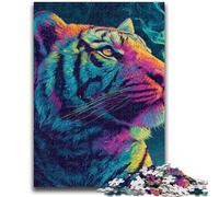 1000 Pieces Jigsaw Puzzles For Teens And Adults Mysterious Tiger Stress Reliever Difficult Challenge Suitable for Desktop Decoration 26x38cm