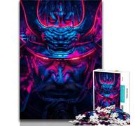 1000 Pieces Jigsaw Puzzles For Teens And Adults Neon Samurai Warrior War Puzzles for Adults,Challenging Difficult Deal As Gifts for The Whole Family 38x26cm
