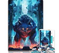 1000 Pieces Jigsaw Puzzles For Teens And Adults Night City Wolf Adult Jigsaw,Educational Games Wall Decoration Unique Birthday And Xmas Gifts (size 38x26cm)