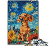 1000 Pieces Jigsaw Puzzles For Teens And Adults Night Sky Dachshund Adult Puzzles,Challenging Game Gifts for Is Ideal As A Gift for The Whole Family (26x38cm)