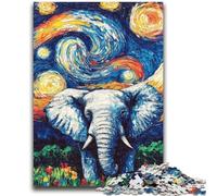 1000 Pieces Jigsaw Puzzles For Teens And Adults Night Sky Elephant Suitable for People Aged 14 And Above Educational Game Challenge Toy Gift For Birthdays 50x75cm