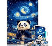 1000 Pieces Jigsaw Puzzles For Teens And Adults Night Sky Panda Puzzles for Adults,Family Game Stress Reliever Difficult Challenge Suitable for Couples (size 38x26cm)