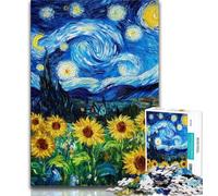 1000 Pieces Jigsaw Puzzles For Teens And Adults Night Sky Sunflower Puzzles,is Ideal As Gifts for The Whole Family for Age 14 (size 38x26cm)