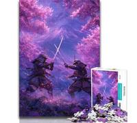 1000 Pieces Jigsaw Puzzles For Teens And Adults Ninja at The Foot of Mount Fuji,Staycation Kill Time with Matching Poster And Trivia Sheet 38x26cm