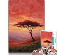 1000 Pieces Jigsaw Puzzles For Teens And Adults Oil Painting of An Acacia Tree Teenager Puzzles,for Challenging Toy Game And Family Play 26x38cm
