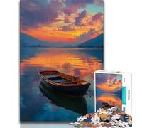 1000 Pieces Jigsaw Puzzles For Teens And Adults Oil Painting of Boat at Sunset Adult Jigsaw,Educational Games Wall Decoration Unique Birthday And Xmas Gifts (size 75x50cm)