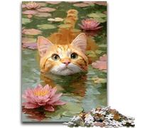1000 Pieces Jigsaw Puzzles For Teens And Adults Orange Cat in The River 1000 Pieces for Adults,Educational Games DIY Toys Great Gifts And Toys (50x75cm)