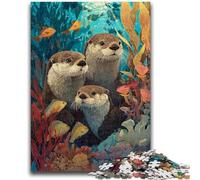 1000 Pieces Jigsaw Puzzles For Teens And Adults Otter 1000 Piece Puzzle,Staycation Kill Time with Fully Interlocking Randomly Shaped Pieces (50x75cm)