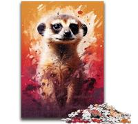 1000 Pieces Jigsaw Puzzles For Teens And Adults Painting of A Meerkat Puzzles,deal As Gifts for The Whole Family for Ages 14+ (50x75cm)