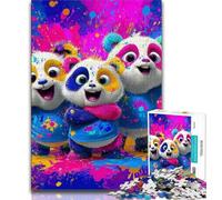1000 Pieces Jigsaw Puzzles For Teens And Adults Panda on Vacation Adult Puzzles,Perfect for Game Nights, Colorful Toy for Home Gift (size 38x26cm)
