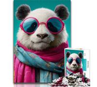 1000 Pieces Jigsaw Puzzles For Teens And Adults Panda Wearing A Scarf Puzzles for Adults,Challenging Difficult Deal As Gifts for The Whole Family 38x26cm