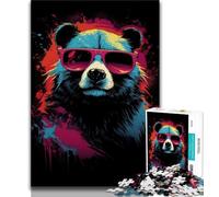 1000 Pieces Jigsaw Puzzles For Teens And Adults Panda with Sunglasses Teenager Puzzles,Fun Present & Activity for Home,Toy for Rainy Days 38x26cm