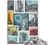 1000 Pieces Jigsaw Puzzles For Teens And Adults Paris Stamp Collage Stress Reliever Staycation Kill Time Wishlist with Santa Claus 26x38cm