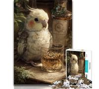 1000 Pieces Jigsaw Puzzles For Teens And Adults Parrot Drinking A Drink Puzzles for Adults,Learning Educational Toys Family Games Gifts for Friends And Family 38x26cm
