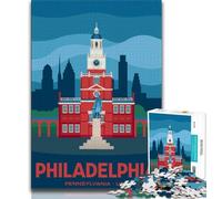 1000 Pieces Jigsaw Puzzles For Teens And Adults Philadelphia Usa Cityscape,Challenging Game Toys for Is Ideal As A Gift for The Whole Family (38x26cm)
