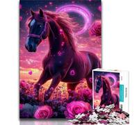 1000 Pieces Jigsaw Puzzles For Teens And Adults Pink Horse,for Educational Game Challenge Toy Artists Collection,Fine Art 38x26cm