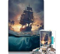 1000 Pieces Jigsaw Puzzles For Teens And Adults Pirate Ship 1000 Pieces for Adults,deal As Gifts for The Whole Family for Ages 14+ 38x26cm