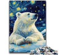 1000 Pieces Jigsaw Puzzles For Teens And Adults Polar Bear Under The Night Sky 1000 Pieces for Adults,Educational Stress Relief Toy Great Gifts And Toys (38x26cm)