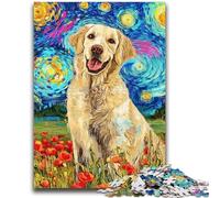 1000 Pieces Jigsaw Puzzles For Teens And Adults Poppy Golden Retriever Puzzles,Educational Stress Relief Toy Great Gifts And Toys (50x75cm)