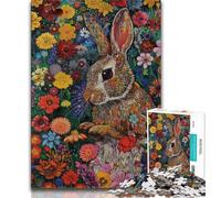 1000 Pieces Jigsaw Puzzles For Teens And Adults Psychedelic Animal Rabbit 1000 Pieces for Teenagers,Fun Games Wall Decoration Unique Birthday And Xmas Gifts 75x50cm