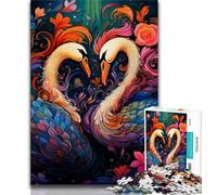 1000 Pieces Jigsaw Puzzles For Teens And Adults Psychedelic Art Swan,Educational Family Game Wall Decoration Unique Birthday And Xmas Gifts (75x50cm)