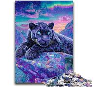 1000 Pieces Jigsaw Puzzles For Teens And Adults Psychedelic Black Panther for And 14 Years And over Interesting Stress Reduction Gifts for Friends And Family 26x38cm