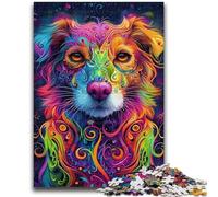 1000 Pieces Jigsaw Puzzles For Teens And Adults Psychedelic Dog Puzzles for Adults,Unique Birthday And Gifts for Age 14 Years Up (75x50cm)