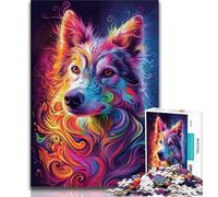 1000 Pieces Jigsaw Puzzles For Teens And Adults Psychedelic Dog,Vibrant And Unique Design Relaxing & Challenging Puzzle Experience (38x26cm)