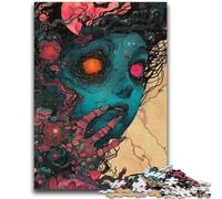 1000 Pieces Jigsaw Puzzles For Teens And Adults Psychedelic Face Stress Reliever Difficult Challenge Unique Home Decor And Gifts 26x38cm