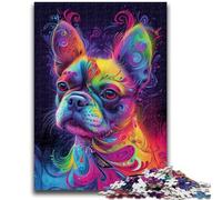 1000 Pieces Jigsaw Puzzles For Teens And Adults Psychedelic French Bulldog Stress Reliever Difficult Challenge Unique Home Decor And Gifts 50x75cm