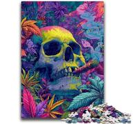 1000 Pieces Jigsaw Puzzles For Teens And Adults Psychedelic Skull Adult Puzzles,Challenging Game Gifts for Is Ideal As A Gift for The Whole Family (50x75cm)