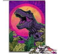 1000 Pieces Jigsaw Puzzles For Teens And Adults Psychedelic Tyrannosaurus Rex,Challenging Game And Family Play Educational Game for Birthday,Chrismas 38x26cm