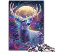 1000 Pieces Jigsaw Puzzles For Teens And Adults Psychedelic Visionary Deer Art Teenager Puzzles,for Challenging Toy Game And Family Play (26x38cm)