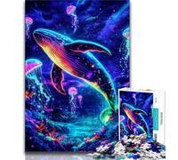 1000 Pieces Jigsaw Puzzles For Teens And Adults Psychedelic Whale Teenager Puzzles,Toys Educational Games Stress Relieving Unique Birthday And Gifts (size 75x50cm)