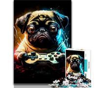 1000 Pieces Jigsaw Puzzles For Teens And Adults Pug Play Console Game Adult Jigsaw,Educational Games Wall Decoration Unique Birthday And Xmas Gifts (size 38x26cm)