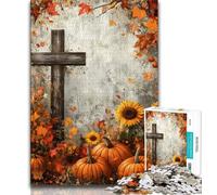 1000 Pieces Jigsaw Puzzles For Teens And Adults Pumpkin Cross 1000 Pieces for Adults,Challenging Game for Is Ideal As A Gift for The Whole Family 75x50cm