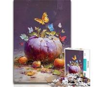 1000 Pieces Jigsaw Puzzles For Teens And Adults Pumpkins And Blue Butterflies Adult Jigsaw,Educational Toys & Games for Adults And Teenagers (size 38x26cm)