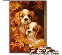 1000 Pieces Jigsaw Puzzles For Teens And Adults Puppy in The Fallen Leaves, Toys Educational Games Stress Relieving Wall Decoration (Size 50x75cm)