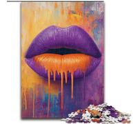 1000 Pieces Jigsaw Puzzles For Teens And Adults Purple Lips, Suitable for Ages 14 And Up Home Decor Deal As Gifts for The Whole Family (Size 50x75cm)