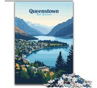 1000 Pieces Jigsaw Puzzles For Teens And Adults Queenstown, New Zealand Landscape, Toy Intellectual Game Enhance Love between Couples for Ages 14+ 26x38cm