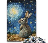 1000 Pieces Jigsaw Puzzles For Teens And Adults Rabbit Under The Night Sky Suitable for People Aged 14 And Above Educational Game Challenge Toy Gift For Birthdays 26x38cm