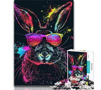 1000 Pieces Jigsaw Puzzles For Teens And Adults Rabbit with Sunglasses Teenager Puzzles,for Challenging Toy Game And Family Play 75x50cm