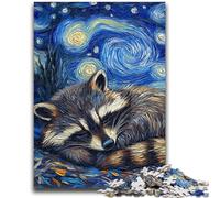 1000 Pieces Jigsaw Puzzles For Teens And Adults Raccoon Starry Sky Educational Family Game Is Ideal As Gifts for The Whole Family for 14+ 26x38cm