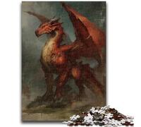 1000 Pieces Jigsaw Puzzles For Teens And Adults Red Flying Dragon Vibrant And Unique Design Relaxing & Challenging Puzzle Experience 50x75cm