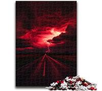 1000 Pieces Jigsaw Puzzles For Teens And Adults Red Lightning Educational Stress Relief Toy Parent-child Interaction for And Age 14 50x75cm