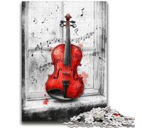 1000 Pieces Jigsaw Puzzles For Teens And Adults Red Violin Family Entertainment Toys with Matching Poster And Trivia Sheet 26x38cm
