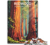 1000 Pieces Jigsaw Puzzles For Teens And Adults Redwood National Park Poster Educational Stress Relief Toy Parent-child Interaction for And Age 14 (size 38x52cm)