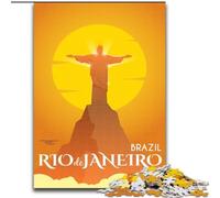 1000 Pieces Jigsaw Puzzles For Teens And Adults Rio De Janeiro, Suitable for People Aged 14 And Above Educational Games Secret Santa Gifts 26x38cm
